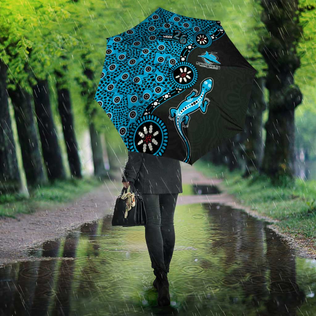 Cronulla-Sutherland Sharks NAIDOC Week 2026 Umbrella Aboriginal Lizard Dot Painting - 50 Years of Deadly