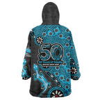 Cronulla-Sutherland Sharks NAIDOC Week 2026 Wearable Blanket Hoodie Aboriginal Lizard Dot Painting - 50 Years of Deadly