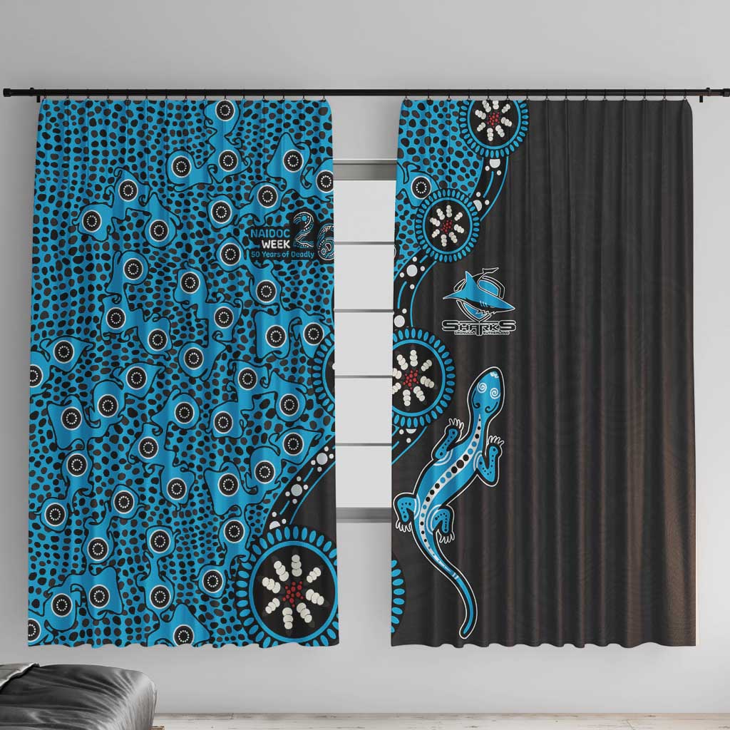 Cronulla-Sutherland Sharks NAIDOC Week 2026 Window Curtain Aboriginal Lizard Dot Painting - 50 Years of Deadly