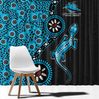 Cronulla-Sutherland Sharks NAIDOC Week 2026 Window Curtain Aboriginal Lizard Dot Painting - 50 Years of Deadly