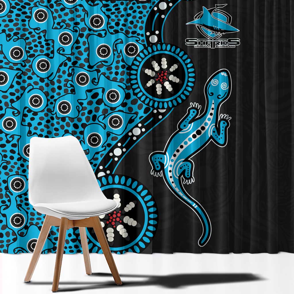 Cronulla-Sutherland Sharks NAIDOC Week 2026 Window Curtain Aboriginal Lizard Dot Painting - 50 Years of Deadly