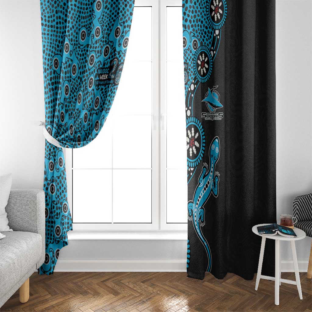 Cronulla-Sutherland Sharks NAIDOC Week 2026 Window Curtain Aboriginal Lizard Dot Painting - 50 Years of Deadly
