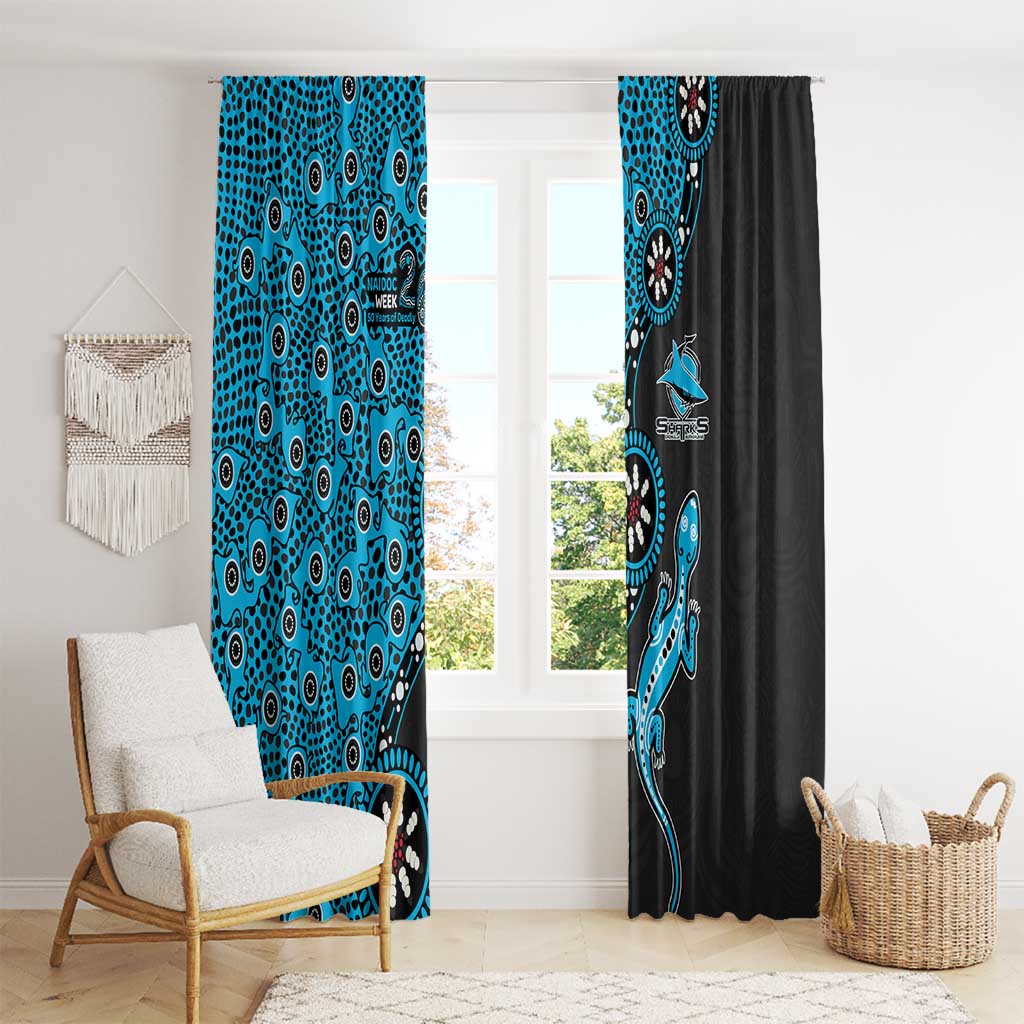 Cronulla-Sutherland Sharks NAIDOC Week 2026 Window Curtain Aboriginal Lizard Dot Painting - 50 Years of Deadly
