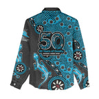 Cronulla-Sutherland Sharks NAIDOC Week 2026 Women Casual Shirt Aboriginal Lizard Dot Painting - 50 Years of Deadly