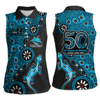 Cronulla-Sutherland Sharks NAIDOC Week 2026 Women Sleeveless Polo Shirt Aboriginal Lizard Dot Painting - 50 Years of Deadly