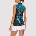Cronulla-Sutherland Sharks NAIDOC Week 2026 Women Sleeveless Polo Shirt Aboriginal Lizard Dot Painting - 50 Years of Deadly
