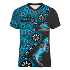 Cronulla-Sutherland Sharks NAIDOC Week 2026 Women V-Neck T-Shirt Aboriginal Lizard Dot Painting - 50 Years of Deadly