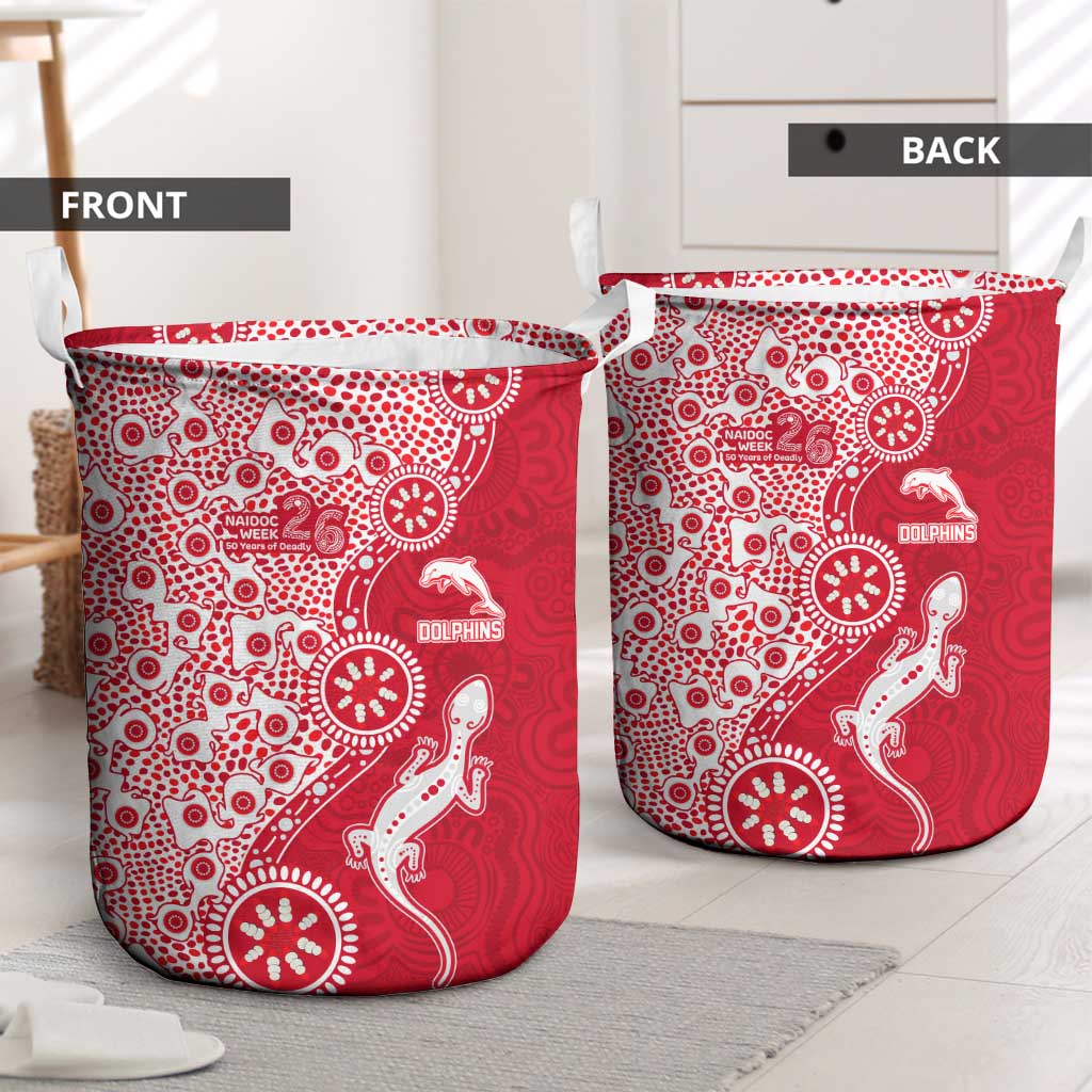 Dolphins NRL NAIDOC Week 2026 Laundry Basket Aboriginal Lizard Dot Painting - 50 Years of Deadly