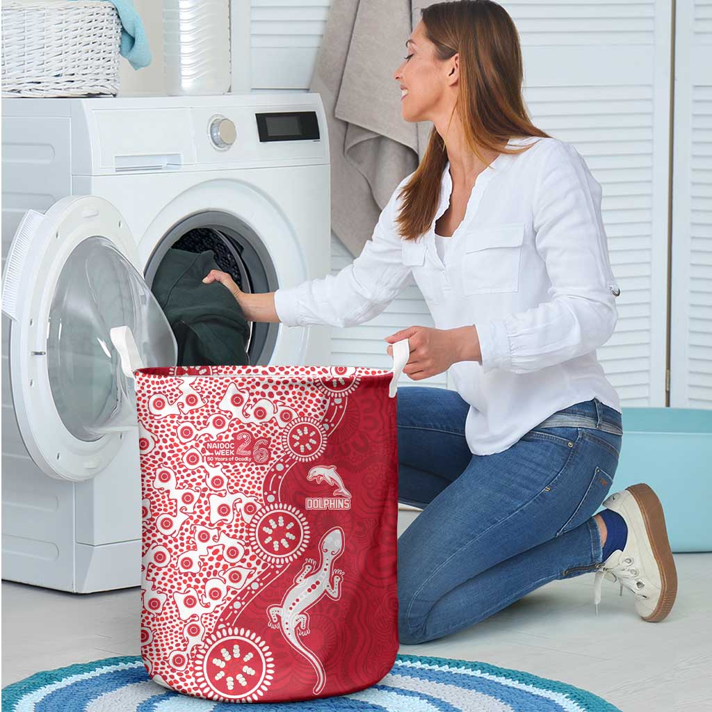 Dolphins NRL NAIDOC Week 2026 Laundry Basket Aboriginal Lizard Dot Painting - 50 Years of Deadly