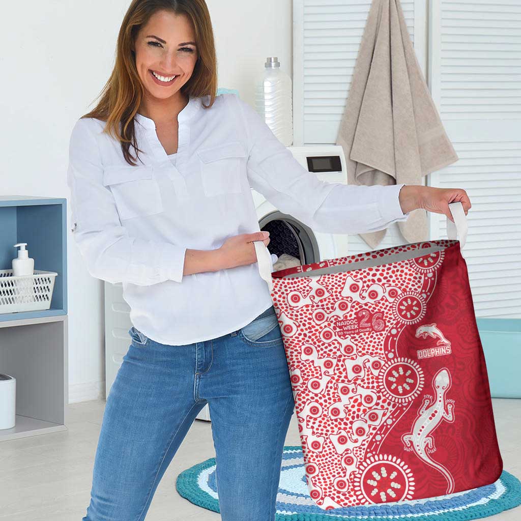 Dolphins NRL NAIDOC Week 2026 Laundry Basket Aboriginal Lizard Dot Painting - 50 Years of Deadly