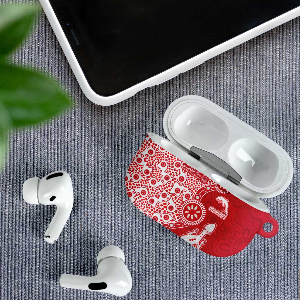 Dolphins NRL NAIDOC Week 2026 AirPods Case Aboriginal Lizard Dot Painting - 50 Years of Deadly