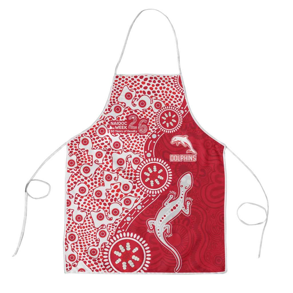 Dolphins NRL NAIDOC Week 2026 Apron Aboriginal Lizard Dot Painting - 50 Years of Deadly