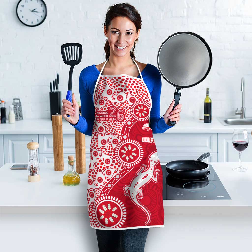 Dolphins NRL NAIDOC Week 2026 Apron Aboriginal Lizard Dot Painting - 50 Years of Deadly
