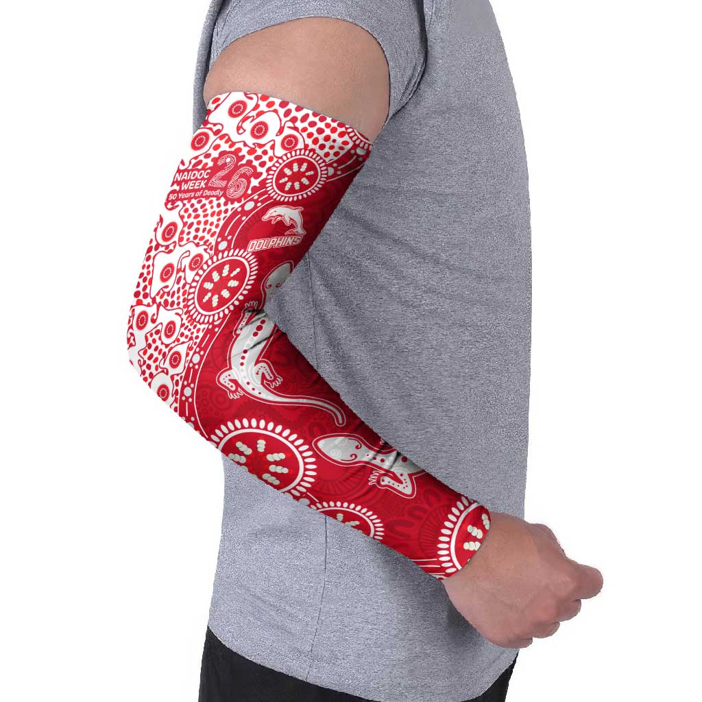 Dolphins NRL NAIDOC Week 2026 Arm Sleeves Aboriginal Lizard Dot Painting - 50 Years of Deadly