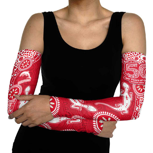 Dolphins NRL NAIDOC Week 2026 Arm Sleeves Aboriginal Lizard Dot Painting - 50 Years of Deadly