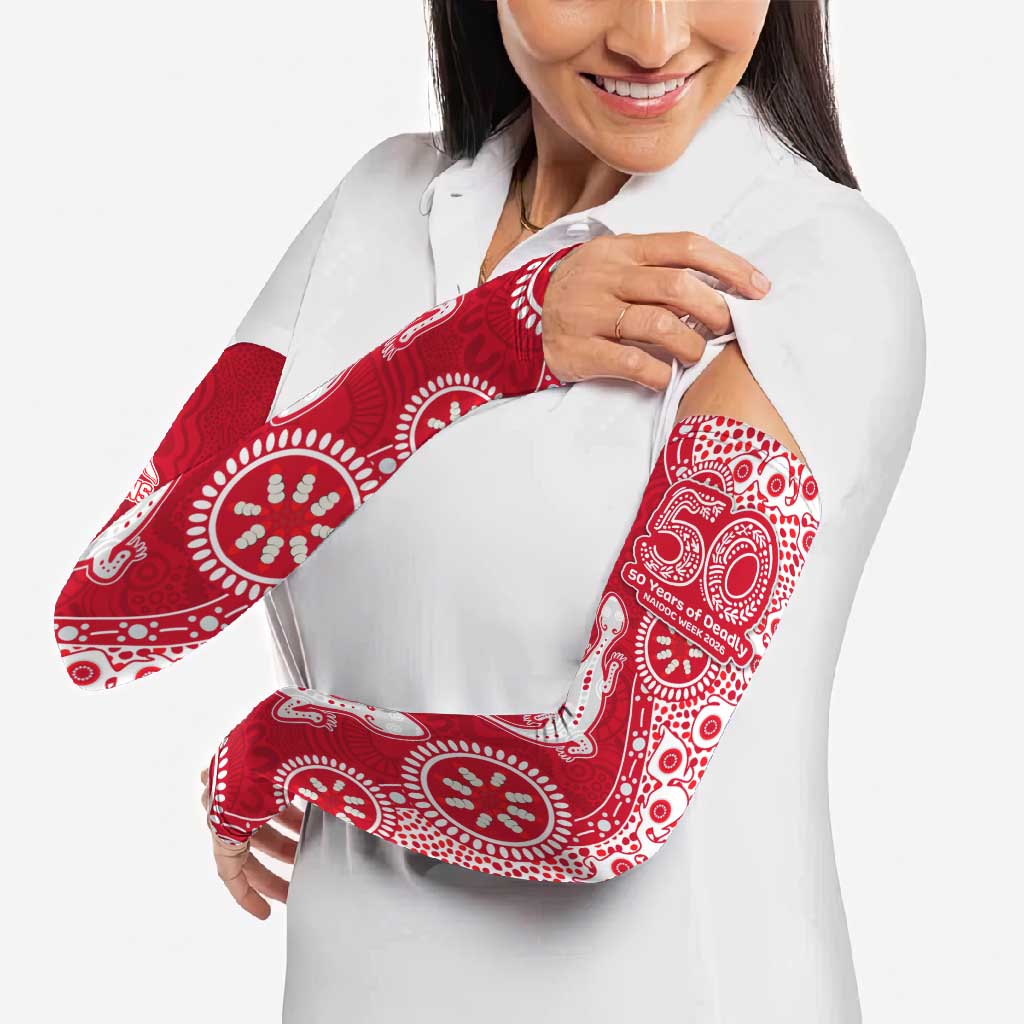 Dolphins NRL NAIDOC Week 2026 Arm Sleeves Aboriginal Lizard Dot Painting - 50 Years of Deadly