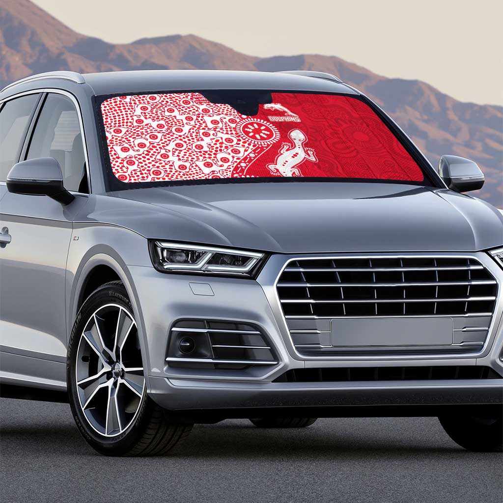 Dolphins NRL NAIDOC Week 2026 Auto Sun Shade Aboriginal Lizard Dot Painting - 50 Years of Deadly