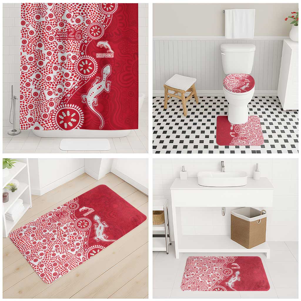 Dolphins NRL NAIDOC Week 2026 Bathroom Set Aboriginal Lizard Dot Painting - 50 Years of Deadly