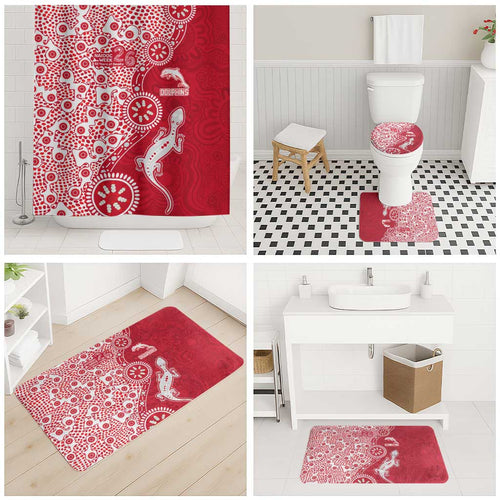 Dolphins NRL NAIDOC Week 2026 Bathroom Set Aboriginal Lizard Dot Painting - 50 Years of Deadly