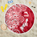 Dolphins NRL NAIDOC Week 2026 Beach Blanket Aboriginal Lizard Dot Painting - 50 Years of Deadly