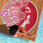 Dolphins NRL NAIDOC Week 2026 Beach Blanket Aboriginal Lizard Dot Painting - 50 Years of Deadly