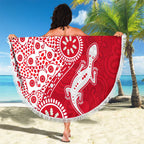 Dolphins NRL NAIDOC Week 2026 Beach Blanket Aboriginal Lizard Dot Painting - 50 Years of Deadly