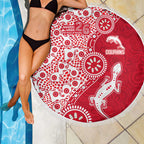 Dolphins NRL NAIDOC Week 2026 Beach Blanket Aboriginal Lizard Dot Painting - 50 Years of Deadly