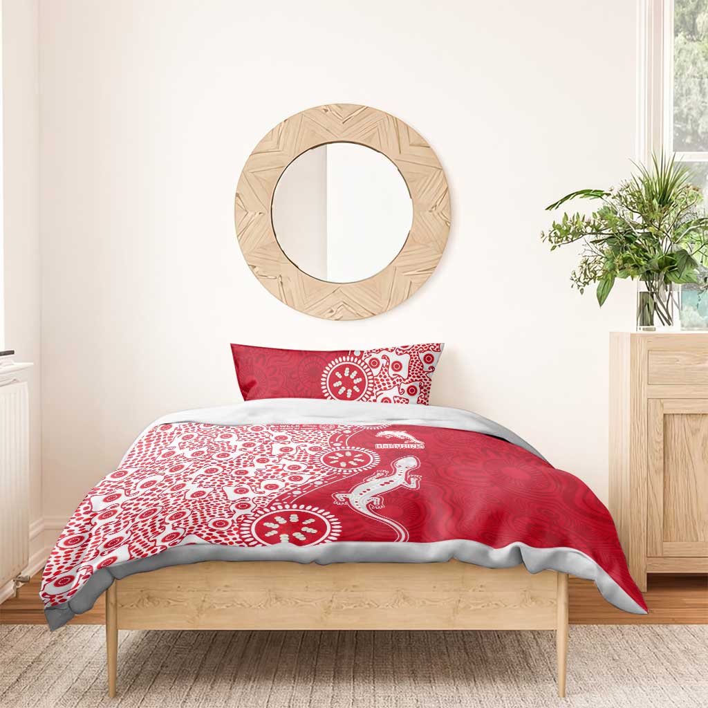Dolphins NRL NAIDOC Week 2026 Bedding Set Aboriginal Lizard Dot Painting - 50 Years of Deadly