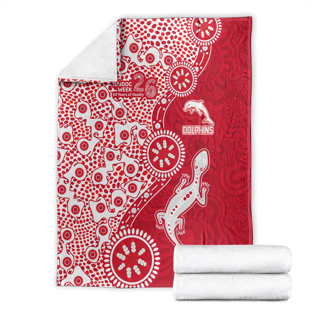 Dolphins NRL NAIDOC Week 2026 Blanket Aboriginal Lizard Dot Painting - 50 Years of Deadly