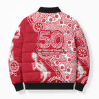 Dolphins NRL NAIDOC Week 2026 Bomber Puffer Jacket Aboriginal Lizard Dot Painting - 50 Years of Deadly