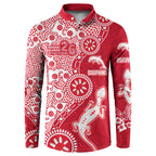 Dolphins NRL NAIDOC Week 2026 Button Sweatshirt Aboriginal Lizard Dot Painting - 50 Years of Deadly