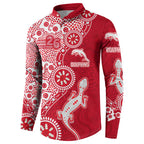 Dolphins NRL NAIDOC Week 2026 Button Sweatshirt Aboriginal Lizard Dot Painting - 50 Years of Deadly
