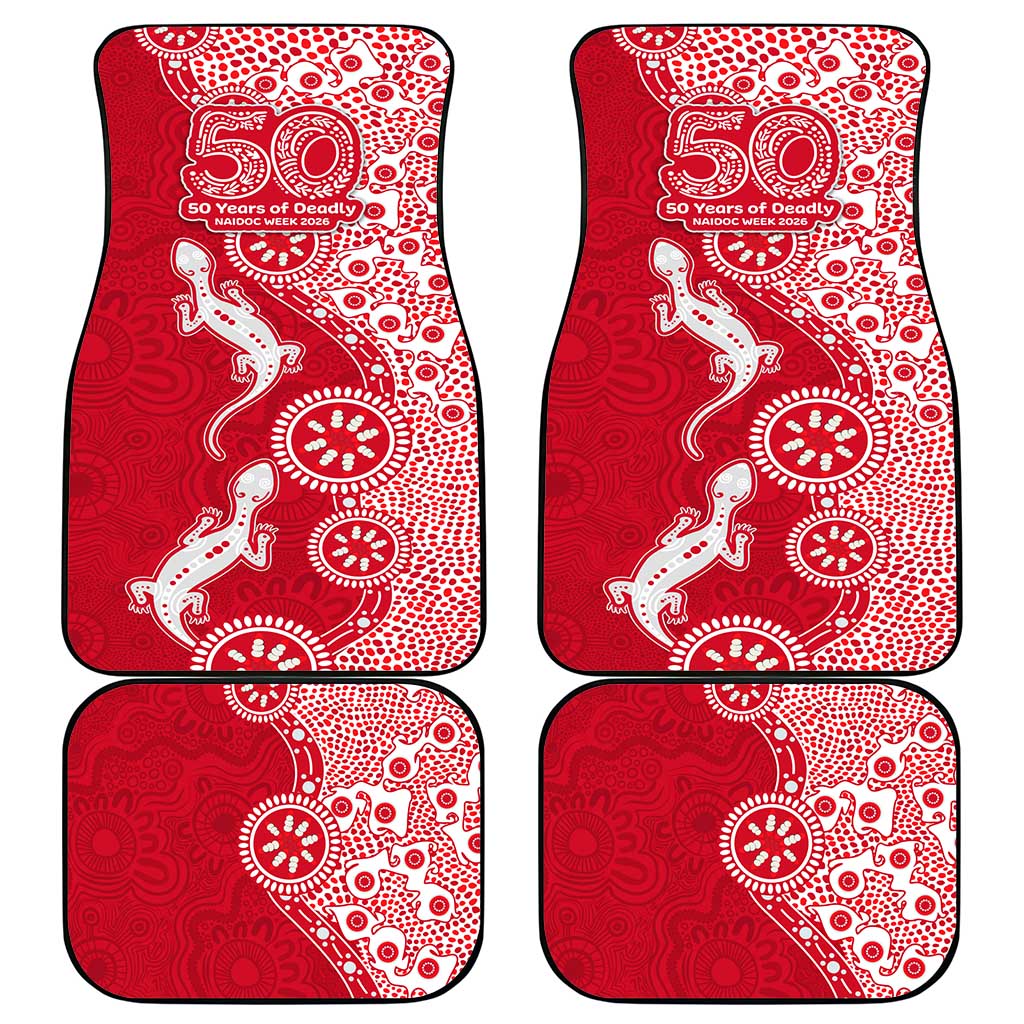 Dolphins NRL NAIDOC Week 2026 Car Mats Aboriginal Lizard Dot Painting - 50 Years of Deadly
