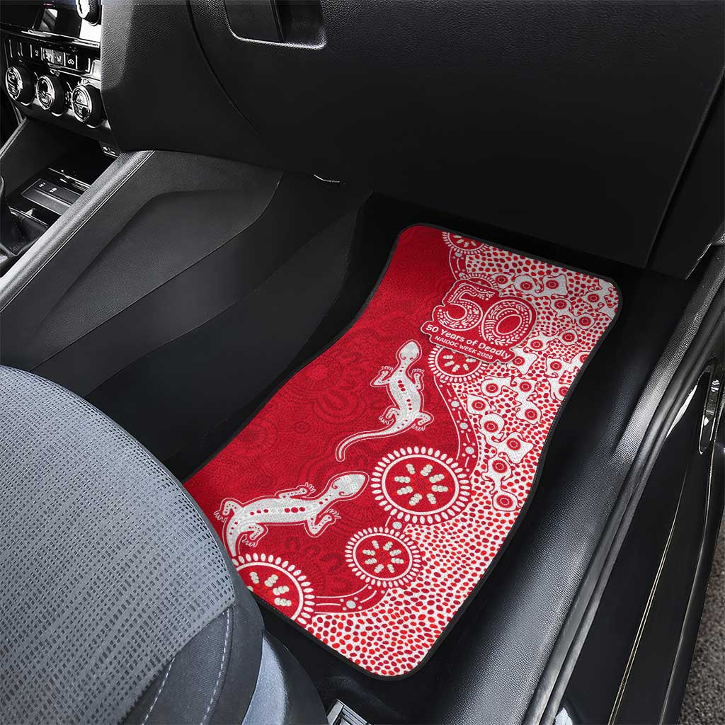 Dolphins NRL NAIDOC Week 2026 Car Mats Aboriginal Lizard Dot Painting - 50 Years of Deadly