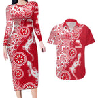 Dolphins NRL NAIDOC Week 2026 Couples Matching Long Sleeve Bodycon Dress and Hawaiian Shirt Aboriginal Lizard Dot Painting - 50 Years of Deadly