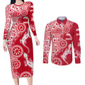 Dolphins NRL NAIDOC Week 2026 Couples Matching Long Sleeve Bodycon Dress and Long Sleeve Button Shirt Aboriginal Lizard Dot Painting - 50 Years of Deadly