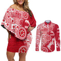 Dolphins NRL NAIDOC Week 2026 Couples Matching Off Shoulder Short Dress and Long Sleeve Button Shirt Aboriginal Lizard Dot Painting - 50 Years of Deadly