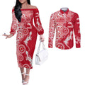 Dolphins NRL NAIDOC Week 2026 Couples Matching Off The Shoulder Long Sleeve Dress and Long Sleeve Button Shirt Aboriginal Lizard Dot Painting - 50 Years of Deadly