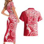 Dolphins NRL NAIDOC Week 2026 Couples Matching Short Sleeve Bodycon Dress and Hawaiian Shirt Aboriginal Lizard Dot Painting - 50 Years of Deadly