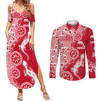 Dolphins NRL NAIDOC Week 2026 Couples Matching Summer Maxi Dress and Long Sleeve Button Shirt Aboriginal Lizard Dot Painting - 50 Years of Deadly