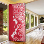 Dolphins NRL NAIDOC Week 2026 Door Cover Aboriginal Lizard Dot Painting - 50 Years of Deadly