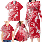 Dolphins NRL NAIDOC Week 2026 Family Matching Long Sleeve Bodycon Dress and Hawaiian Shirt Aboriginal Lizard Dot Painting - 50 Years of Deadly