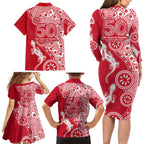 Dolphins NRL NAIDOC Week 2026 Family Matching Long Sleeve Bodycon Dress and Hawaiian Shirt Aboriginal Lizard Dot Painting - 50 Years of Deadly