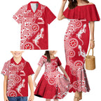 Dolphins NRL NAIDOC Week 2026 Family Matching Mermaid Dress and Hawaiian Shirt Aboriginal Lizard Dot Painting - 50 Years of Deadly