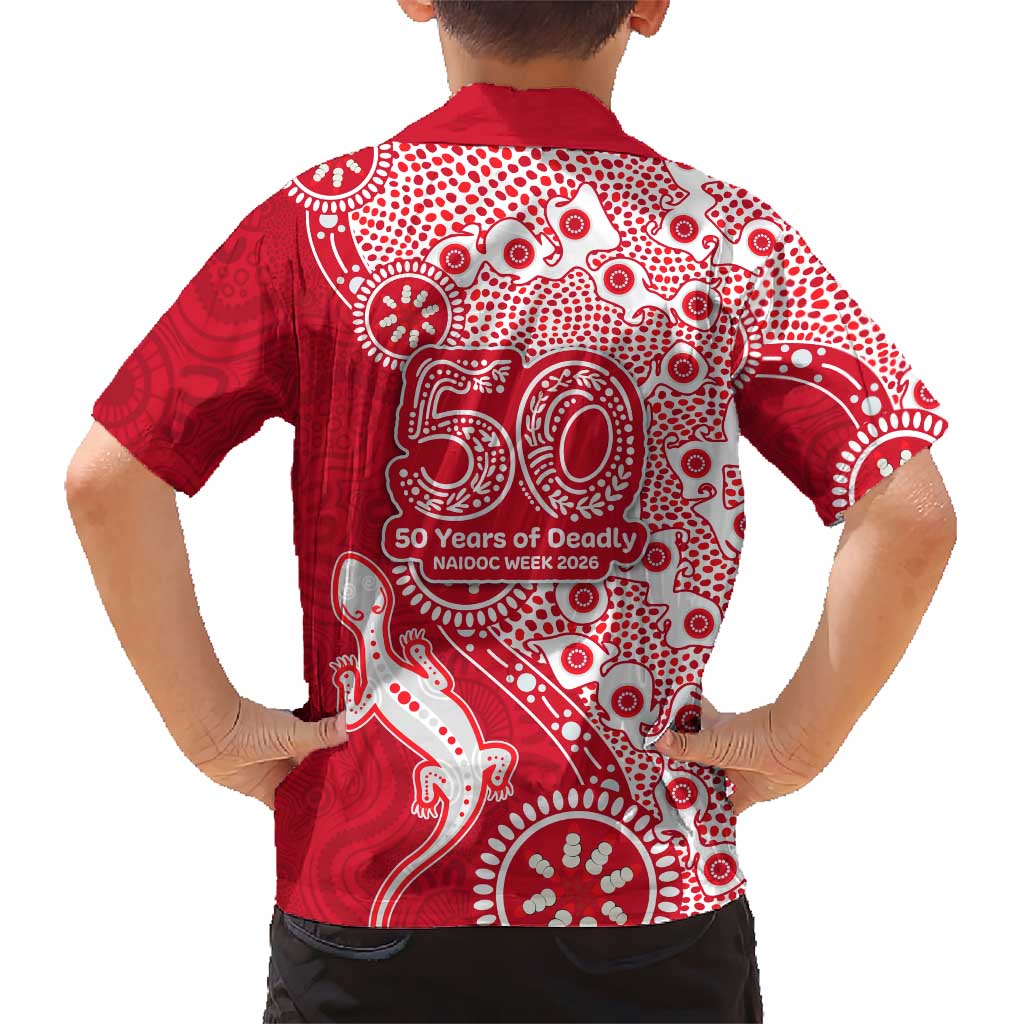 Dolphins NRL NAIDOC Week 2026 Family Matching Mermaid Dress and Hawaiian Shirt Aboriginal Lizard Dot Painting - 50 Years of Deadly