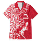Dolphins NRL NAIDOC Week 2026 Family Matching Off The Shoulder Long Sleeve Dress and Hawaiian Shirt Aboriginal Lizard Dot Painting - 50 Years of Deadly