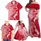 Dolphins NRL NAIDOC Week 2026 Family Matching Off Shoulder Maxi Dress and Hawaiian Shirt Aboriginal Lizard Dot Painting - 50 Years of Deadly
