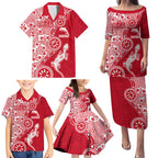 Dolphins NRL NAIDOC Week 2026 Family Matching Puletasi and Hawaiian Shirt Aboriginal Lizard Dot Painting - 50 Years of Deadly