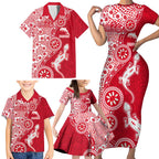 Dolphins NRL NAIDOC Week 2026 Family Matching Short Sleeve Bodycon Dress and Hawaiian Shirt Aboriginal Lizard Dot Painting - 50 Years of Deadly