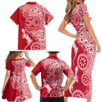 Dolphins NRL NAIDOC Week 2026 Family Matching Short Sleeve Bodycon Dress and Hawaiian Shirt Aboriginal Lizard Dot Painting - 50 Years of Deadly